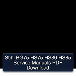 Stihl BG75 HS75 HS80 HS85 Service Repair Workshop Manual PDF