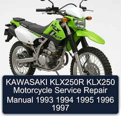 1993-1997 Kawasaki KLX Series KLX250R KLX250 Motorcycle Service Repair Workshop Manual PDF