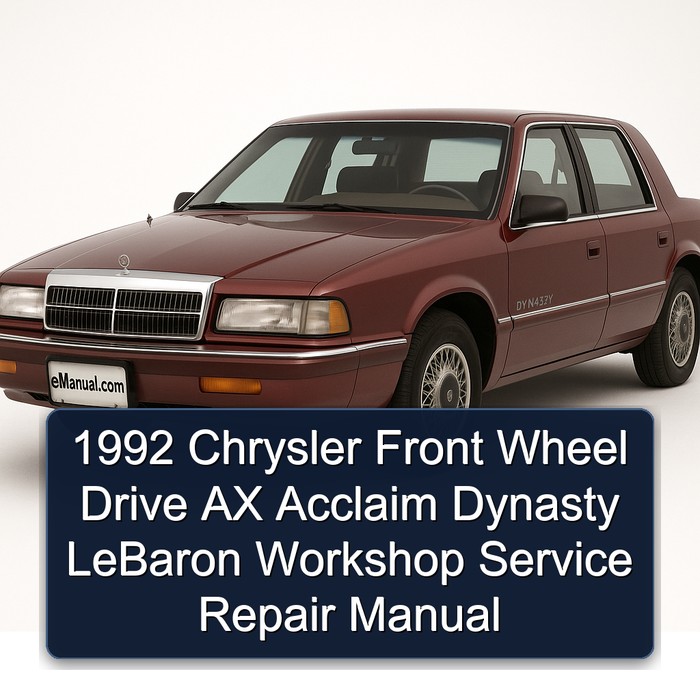 1992 Chrysler Dynasty Front Wheel Drive AX Acclaim Lebaron Service Repair Workshop Manual PDF