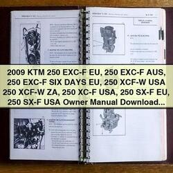 2009 KTM 250 EXC-F Eu/aus, XCF-W Usa/za, XC-F Usa, SX-F Eu/usa Owner Owner's Manual PDF