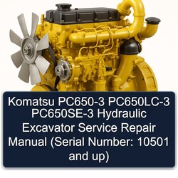 Komatsu PC650-3 Pc650lc-3 Pc650se-3 Hydraulic Excavator (serial Number: 10501 Up) Service Repair Workshop Manual PDF
