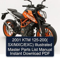 2001 KTM 125-200( SX/MXC/EXC) Illustrated Master Parts List Manual Instant Download PDF