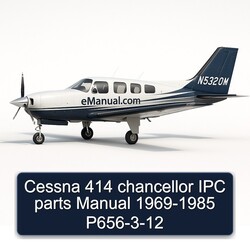 1969-1985 Cessna 414 Chancellor IPC Parts - P656-3-12 Catalog PDF