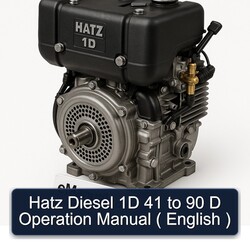 Hatz 1D Series Diesel 41 90 D Operation ( English ) Service Repair Workshop Manual PDF