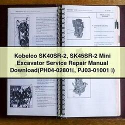 Kobelco Sk40sr-2 Sk45sr-2 Mini Excavator (ph04-02801 65374; PJ03-01001 65374;) Service Repair Workshop Manual PDF