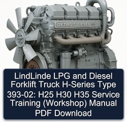 Lindlinde LPG Diesel Forklift Truck H-series Type 393-02: H25 H30 H35 Training Service Repair Workshop Manual PDF