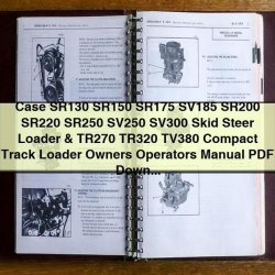 Case SR130 SR150 SR175 SV185 SR200 SR220 SR250 SV250 SV300 Skid Steer Loader TR270 TR320 TV380 Compact Track Owner's Operator Operator's Manual PDF