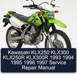 1993-1997 Kawasaki KLX Series KLX250 KLX300 KLX250R KLX300R Service Repair Workshop Manual PDF