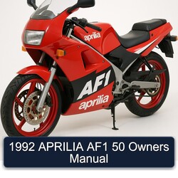 1992 Aprilia AF1 50 Owners Owner's Manual PDF