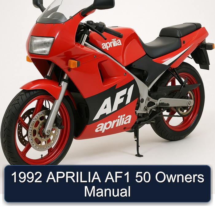 1992 Aprilia AF1 50 Owners Owner's Manual PDF