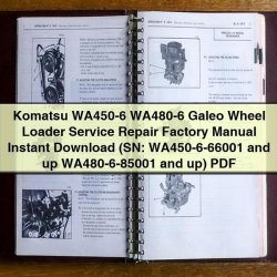 Komatsu WA450-6 WA480-6 Galeo Wheel Loader (sn: Wa450-6-66001 Up Wa480-6-85001 Up) Service Repair Workshop Manual PDF