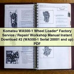 Komatsu WA500-1 Wheel Loader / 2 (wa500-1 Serial 20001 Up) Service Repair Workshop Manual PDF