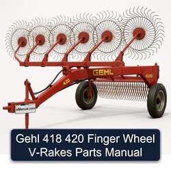 Gehl 418 420 Finger Wheel V-RAKES Parts Catalog PDF