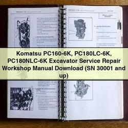 Komatsu PC160-6K Pc180lc-6k Pc180nlc-6k Excavator (sn 30001 Up) Service Repair Workshop Manual PDF