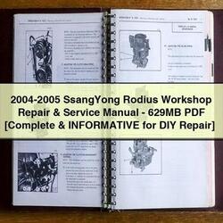 2004-2005 Ssangyong Rodius -629mb [ Informative DIY ] Service Repair Workshop Manual PDF