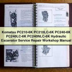 Komatsu PC210-6K Pc210lc-6k PC240-6K Pc240lc-6k Pc240nlc-6k Hydraulic Excavator Service Repair Workshop Manual PDF