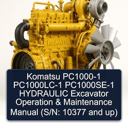 Komatsu Pc1000-1 Pc1000lc-1 Pc1000se-1 Hydraulic Excavator Operation (s/n: 10377 Up) Service Repair Workshop Manual PDF
