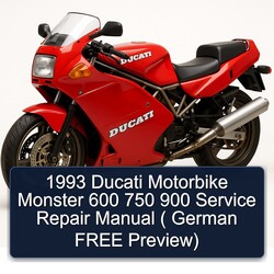 1993 Ducati 750 Motorbike Monster 600 900 ( German Free Preview) Service Repair Workshop Manual PDF