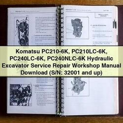 Komatsu PC210-6K Pc210lc-6k Pc240lc-6k Pc240nlc-6k Hydraulic Excavator (s/n: 32001 Up) Service Repair Workshop Manual PDF