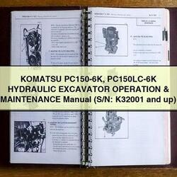 Komatsu PC150-6K Pc150lc-6k Hydraulic Excavator Operation (s/n: K32001 Up) Service Repair Workshop Manual PDF