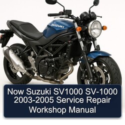 2003-2005 Suzuki SV Models Now SV1000 SV-1000 Service Repair Workshop Manual PDF