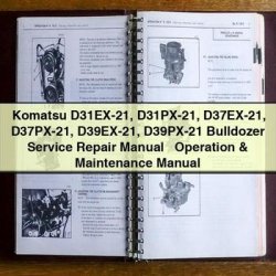 Komatsu D31EX-21 D31PX-21 D37EX-21 D37PX-21 D39EX-21 D39PX-21 Bulldozer Operation Service Repair Workshop Manual PDF