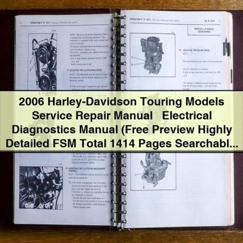 2006 Harley Davidson Touring Harley-davidson Models Electrical Diagnostics Service Repair Workshop Manual PDF