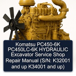 Komatsu PC450-6K Pc450lc-6k Hydraulic Excavator Shop (s/n: K32001 Up K34001 Up) Service Repair Workshop Manual PDF