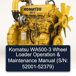 Komatsu WA500-3 Wheel Loader Operation (s/n: 52001-52379) Service Repair Workshop Manual PDF