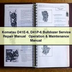 Komatsu D41E-6 D41P-6 Bulldozer Operation Service Repair Workshop Manual PDF