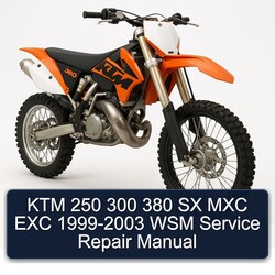 1999-2003 KTM 250 300 380 SX MXC EXC - WSM Service Repair Workshop Manual PDF