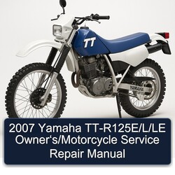 2007 Yamaha TT-R125E/L/LE Owner‘s/Motorcycle Manual de servicio y reparación 