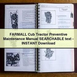 Farmall Cub Tractor Preventive Searchable Text Service Repair Workshop Manual PDF
