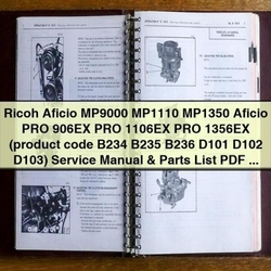 Ricoh Aficio MP9000 MP1110 MP1350 PRO 906EX 1106EX 1356EX Parts Catalog PDF