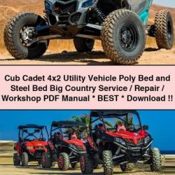 Cub Cadet 4x2 Utility Vehicle Poly Bed Steel Big Country / Best Service Repair Workshop Manual PDF