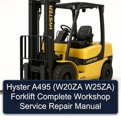 Hyster A495 (w20za W25za) Forklift Service Repair Workshop Manual PDF