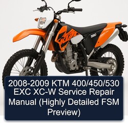 2008-2009 KTM 400/450/530 EXC XC-W Manual de servicio y reparación (Highly Detailed FSM Preview) 