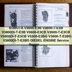 Kubota V3600-E3B V3600-t-e3b V3800di-t-e3b V3600-E3CB V3600-t-e3cb V3800di-t-e3cb V3300-E3BG V3600-t-e3bg Service Repair Workshop Manual PDF