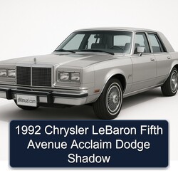1992 Chrysler LeBaron Fifth Avenue Acclaim Dodge Shadow