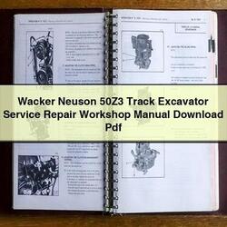 Wacker Neuson 50Z3 Track Excavator Service Repair Workshop Manual Pdf