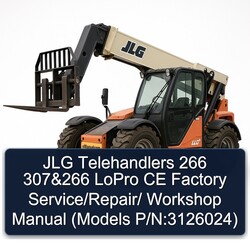 JLG Telehandlers 266 307 Lopro CE / (models P/n:3126024) Service Repair Workshop Manual PDF