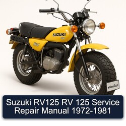 1972-1981 Suzuki RV Series RV125 125 Service Repair Workshop Manual PDF