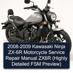 2008-2009 Kawasaki Ninja ZX-6R Motorcycle ZX6R (highly FSM Preview) Service Repair Workshop Manual PDF