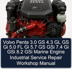 Volvo Penta 3.0 GS 4.3 GL Gi 5.0 FL 5.7 Gsi 7.4 8.2 Marine Engine Industrial Service Repair Workshop Manual PDF