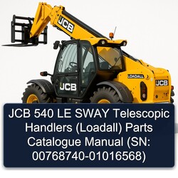 JCB 540 LE Sway Telescopic Handlers (LOADALL) (sn: 00768740-01016568) Parts Catalog PDF