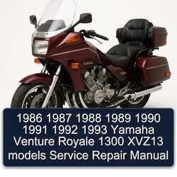 1988-1993 Yamaha XVZ Models Venture Royale 1300 XVZ13 Service Repair Workshop Manual PDF