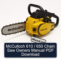 Mcculloch 610 / 650 Chain Saw Owners Owner's Manual PDF