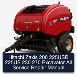 Hitachi Zaxis 200 225USR 225US 230 270 Excavator All Service Repair Workshop Manual PDF
