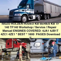 Isuzu KB Holden Rodeo Series TF 140 Service Repair Workshop Manual PDF