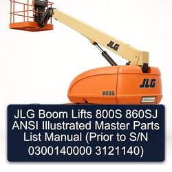 JLG Boom Lifts 800S 860SJ Ansi Illustrated Master (prior S/n 0300140000 3121140) Parts Catalog PDF